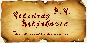 Milidrag Maljoković vizit kartica